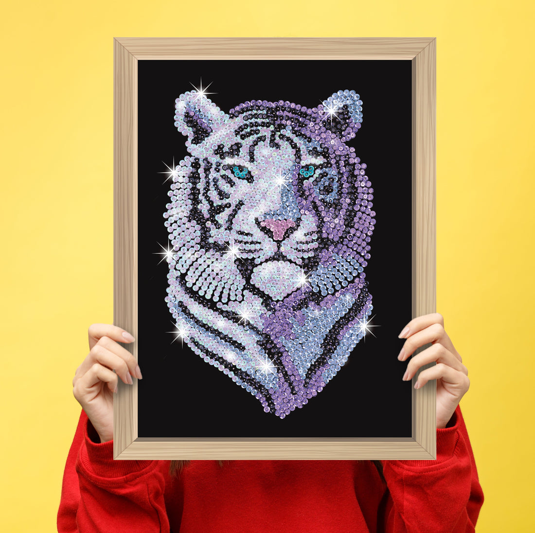 Snow Tiger Sequin Art ECO Craft Kit