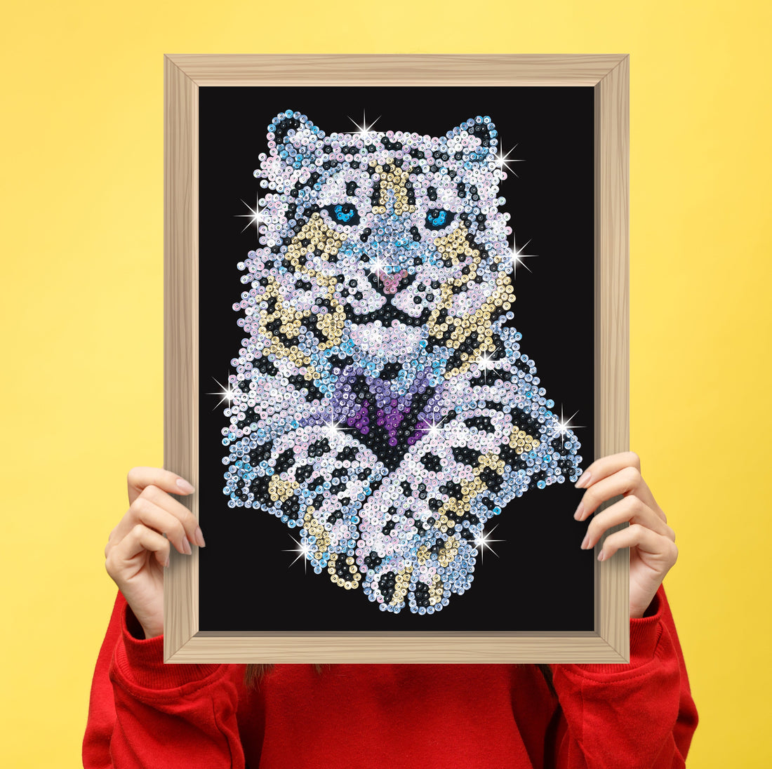 Snow Leopard Sequin Art Craft Kit