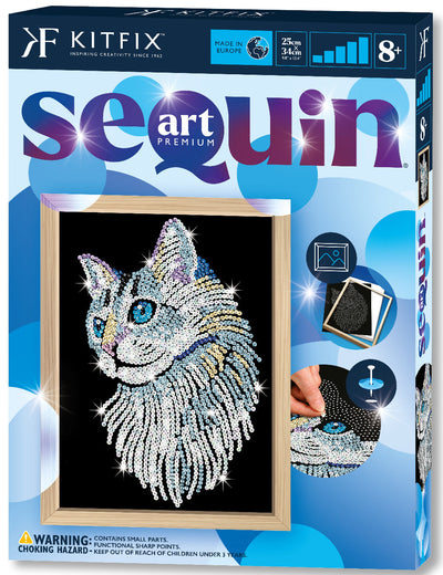 White Cat Sequin Art Craft Kit