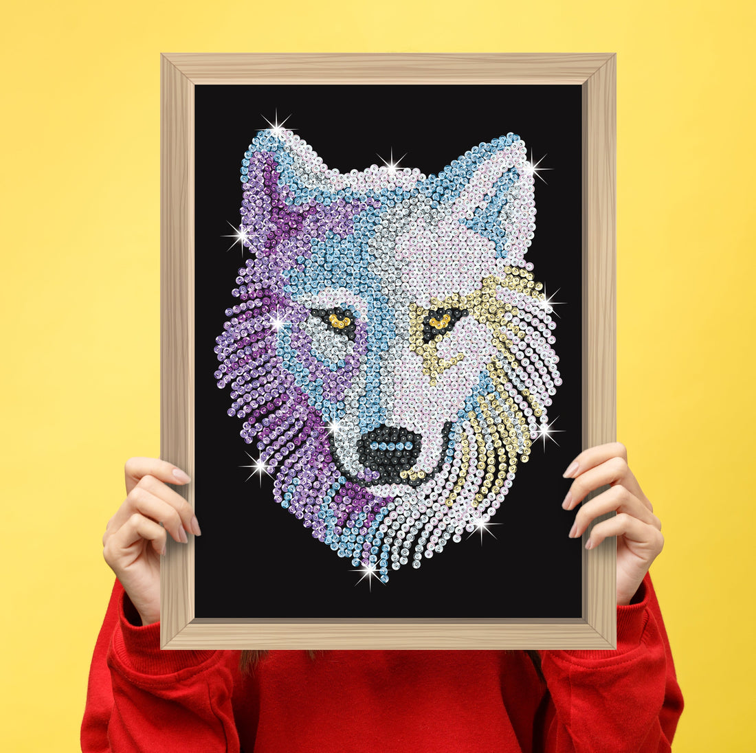 Snow Wolf Sequin Art ECO Craft Kit