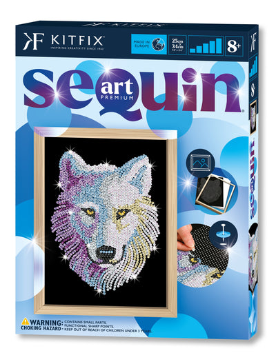 Snow Wolf Sequin Art Craft Kit