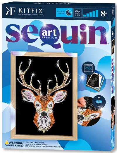 Stag Head Sequin Art Craft Kit