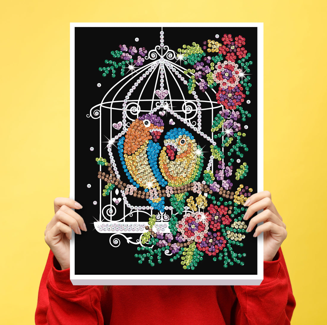 Birdcage Sequin Art ECO Craft Kit