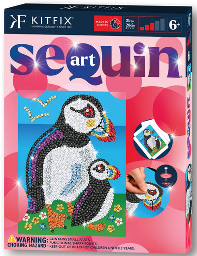 Puffins Sequin Art Craft Kit