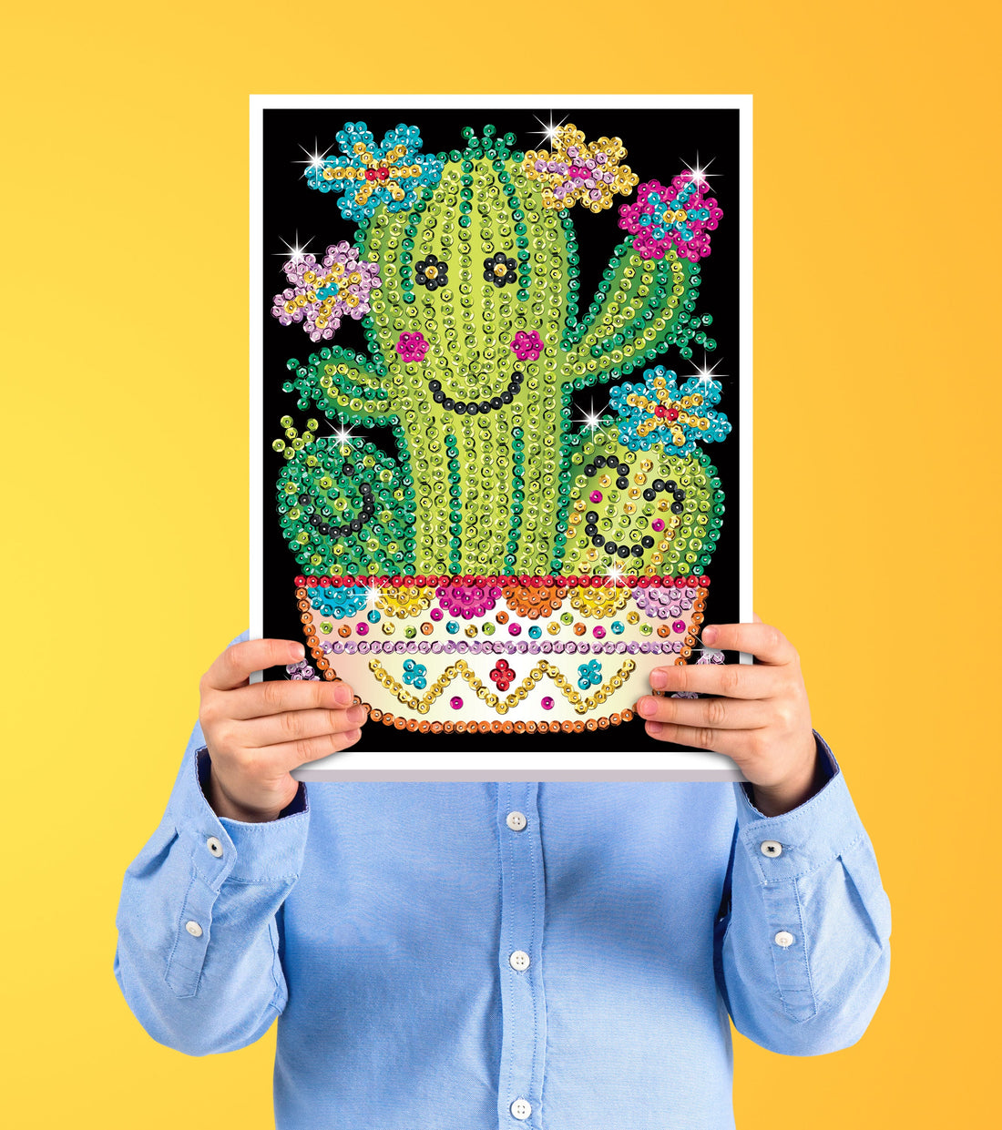 Cactus Sequin Art ECO Craft Kit