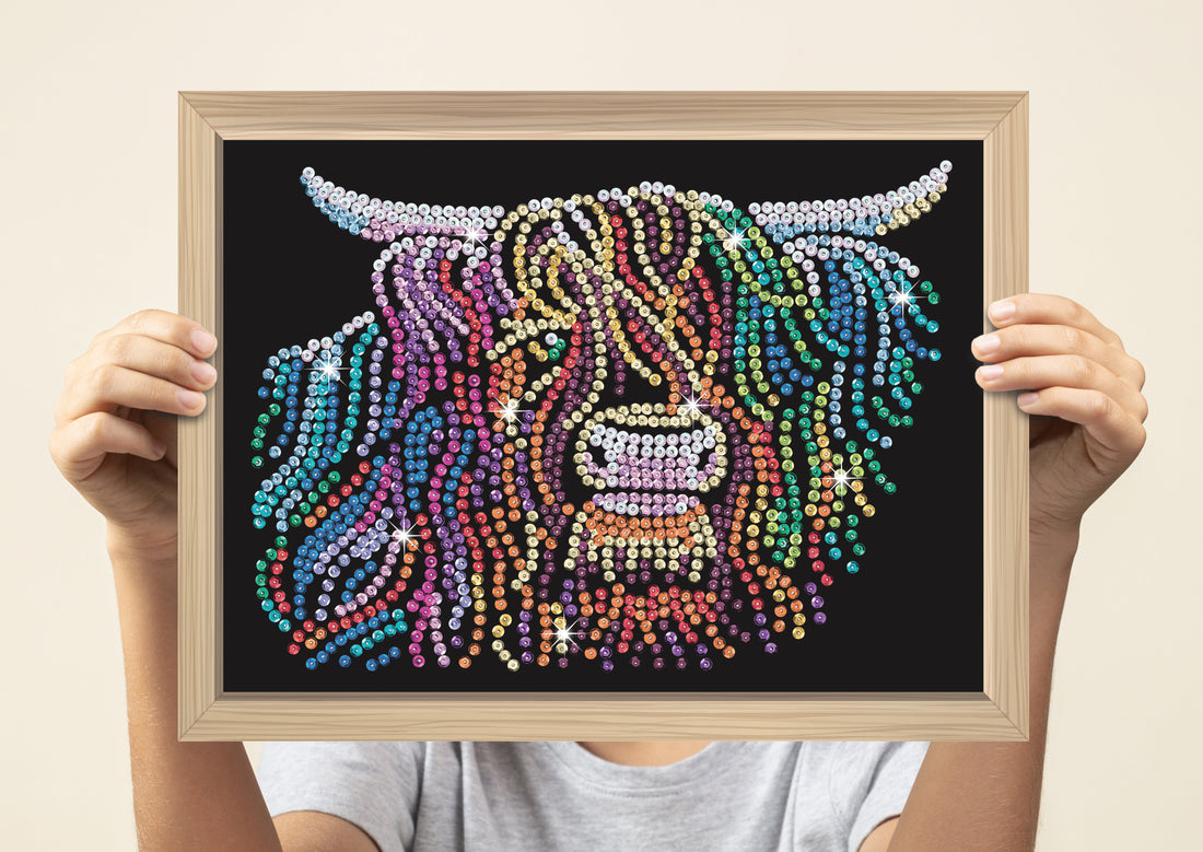 Highland Cow Sequin Art ECO Craft Kit