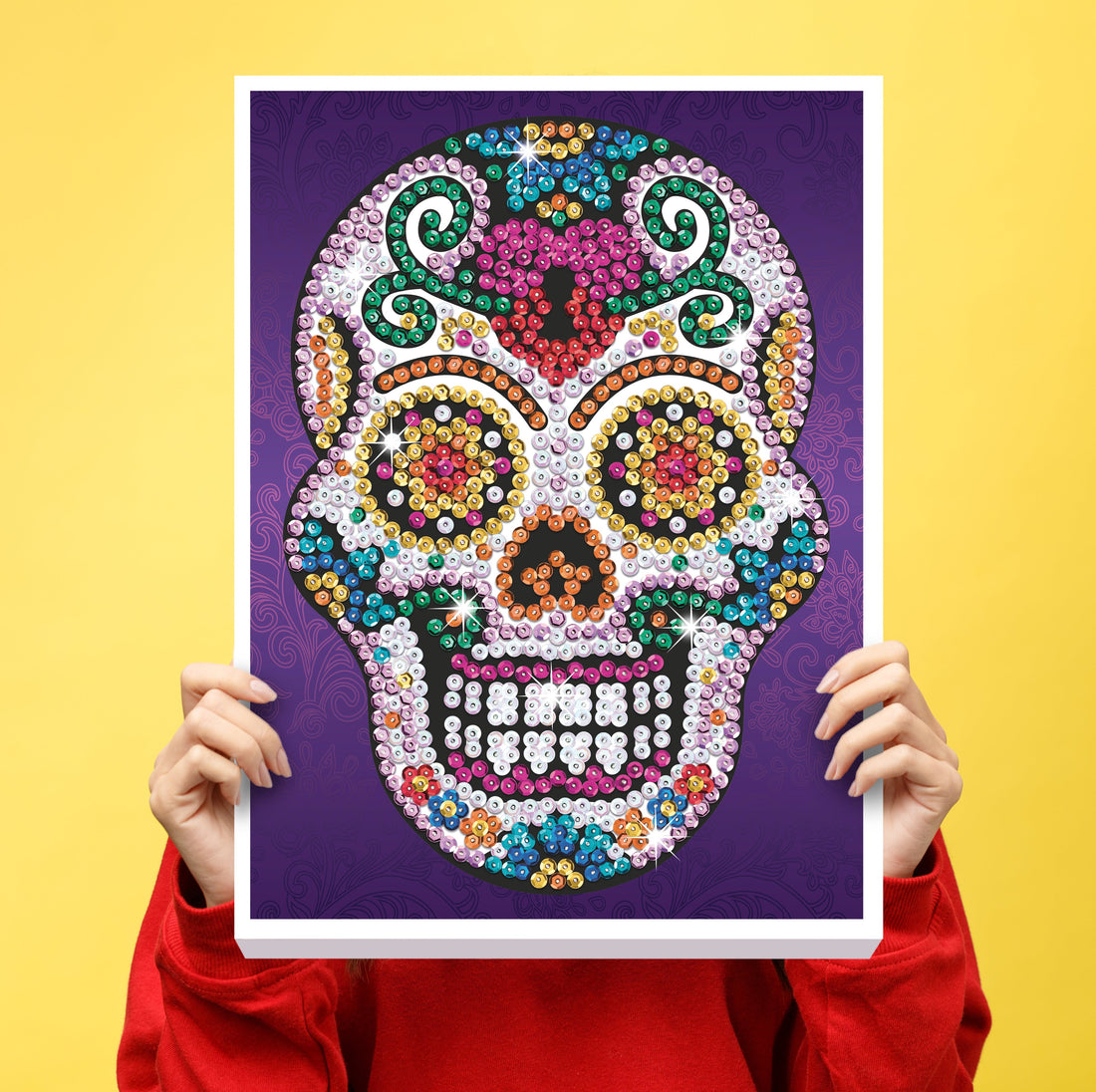 Sugar Skull Sequin Art ECO Craft kit