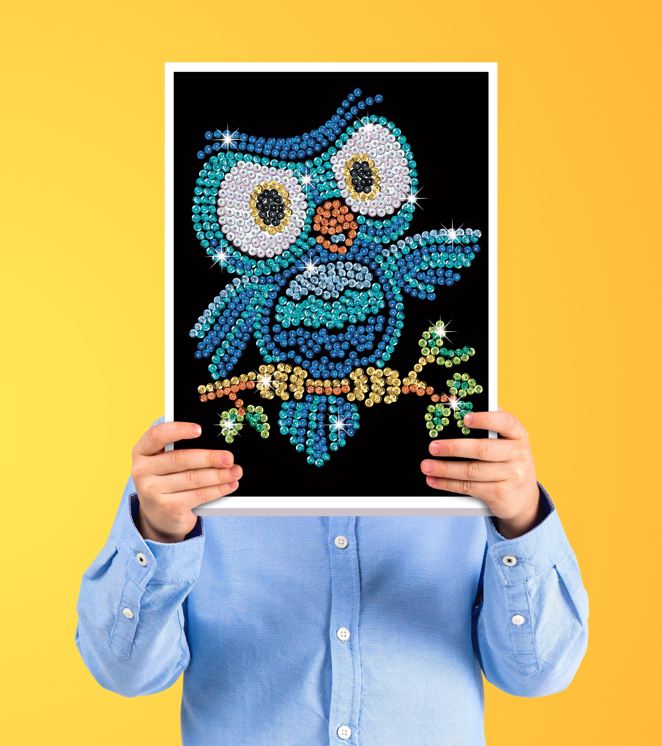 Ozzy Owl – Sequin Art Red Craft Kit