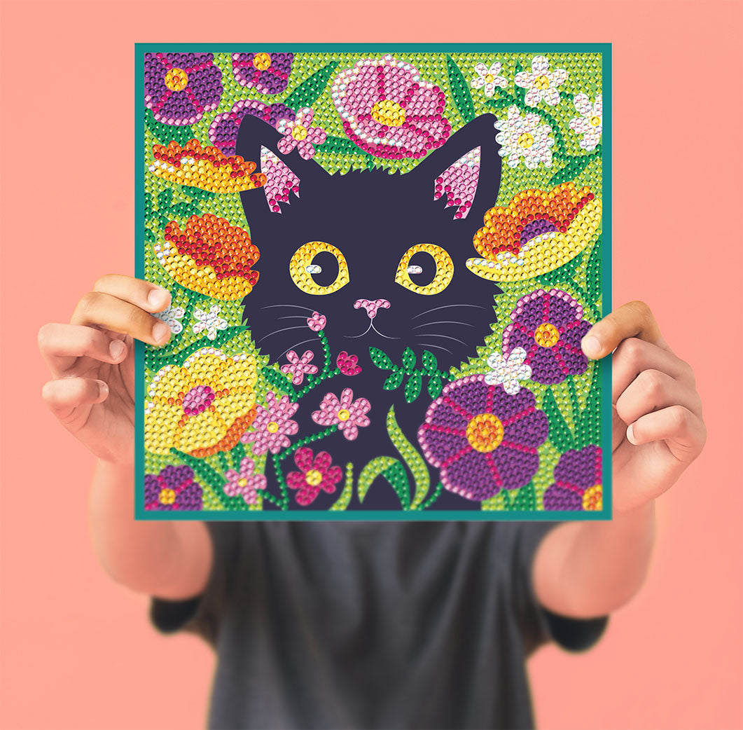 Cat in Flowerfield Diamond Art Craft Kit