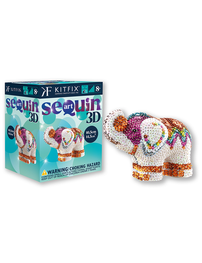 Elephant Sequin Art 3D Craft Kit