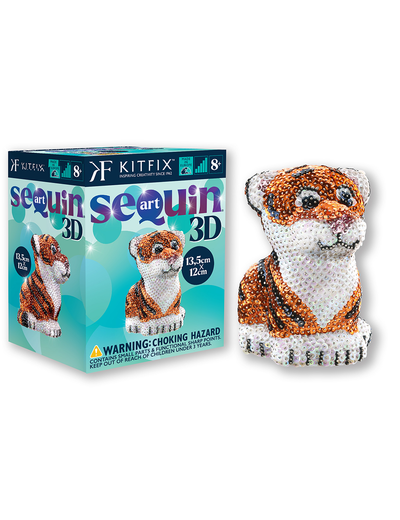 Tiger Sequin Art 3D Craft Kit