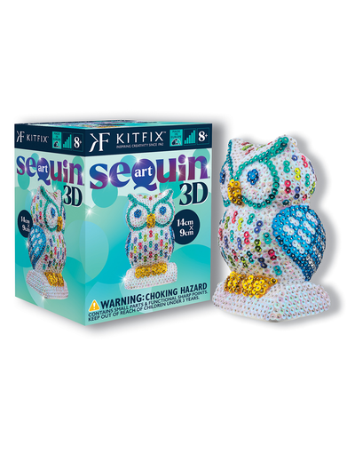 Owl Sequin Art 3D Craft Kit