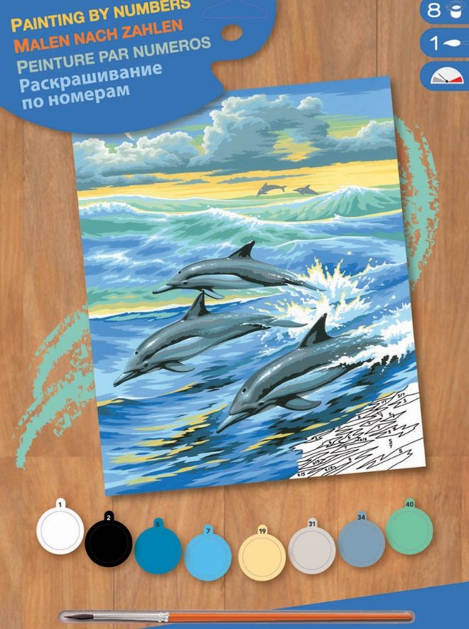 Dolphins, Junior Painting by Numbers