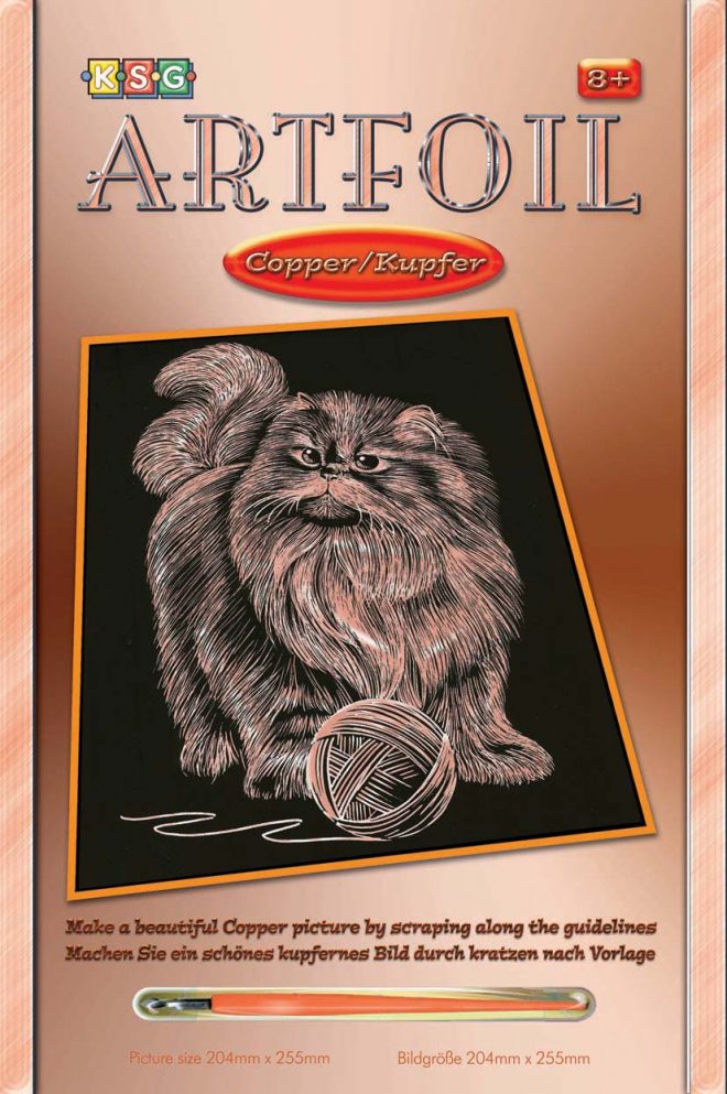 Scratch Art Copper Persian Cat
