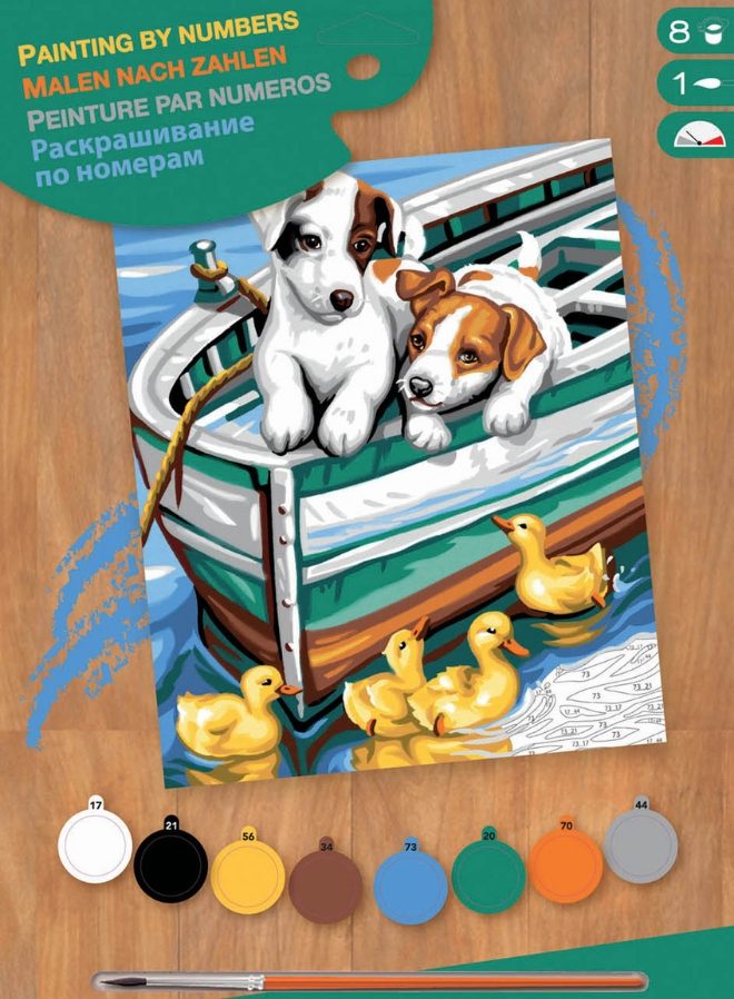 Puppies and Ducks , Junior Painting by Numbers