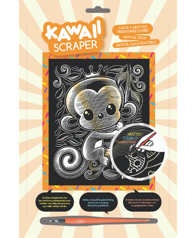 Monkey, Kawaii Artfoil Gold