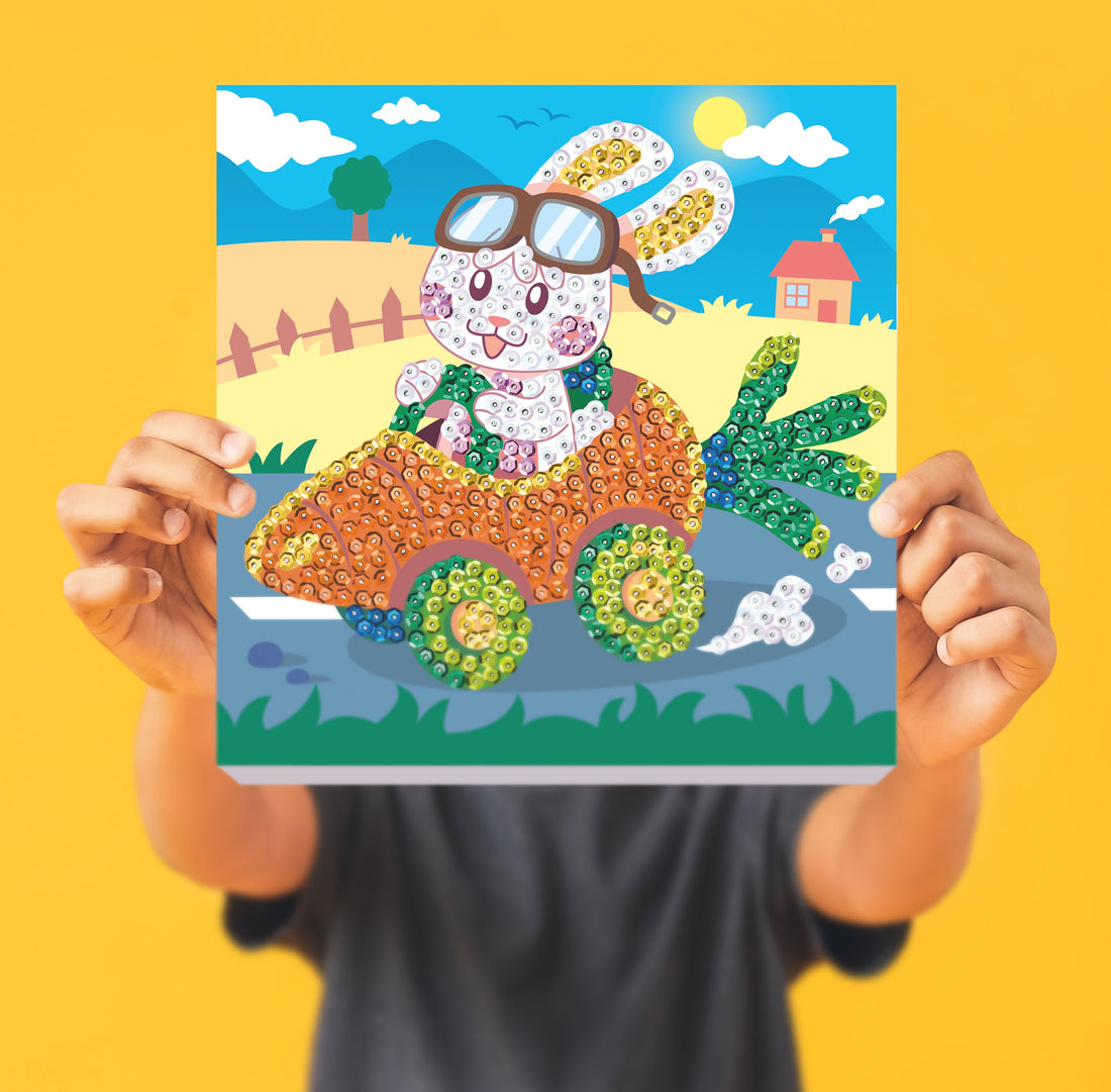 Carrot Car Sequin Art Craft Kit